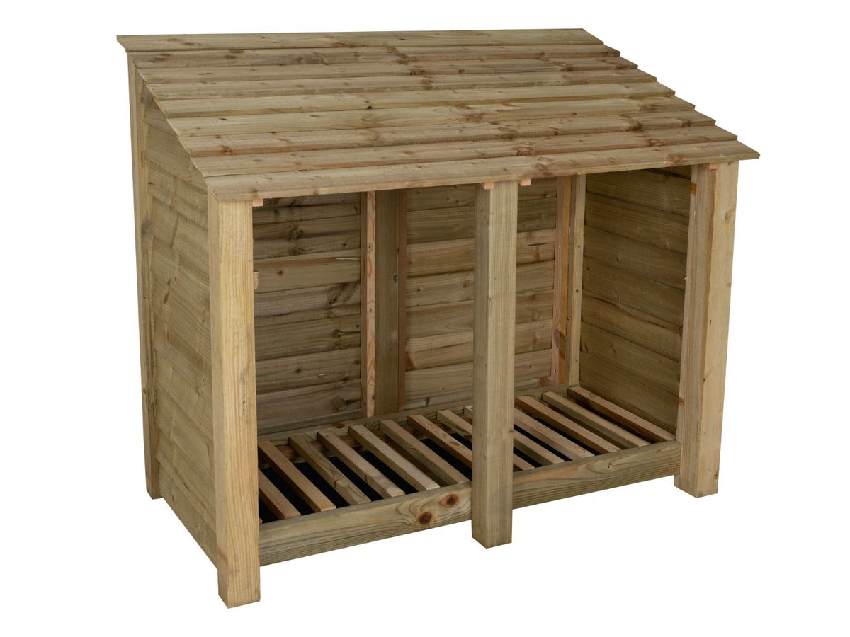 Wooden Log Store W-146cm, H-126cm or 180cm, D-88cm - SGP Garden Ltd