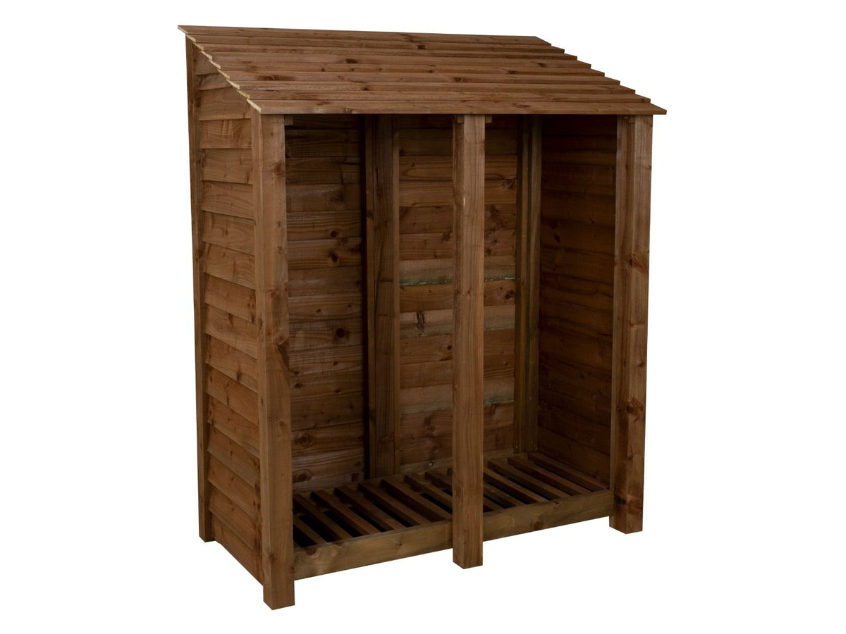 Wooden Log Store W-146cm, H-126cm or 180cm, D-88cm - Brown Finish - SGP Garden Ltd