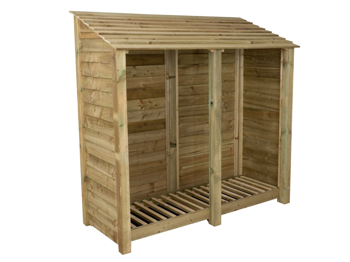 Wooden Log Store W-187cm, H-126cm or 180cm, D-88cm - SGP Garden Ltd