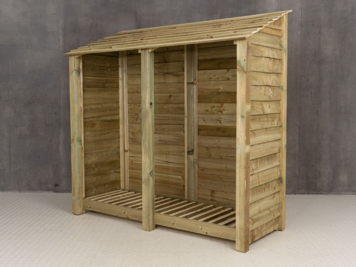 Wooden Log Store W-187cm, H-126cm or 180cm, D-88cm - SGP Garden Ltd