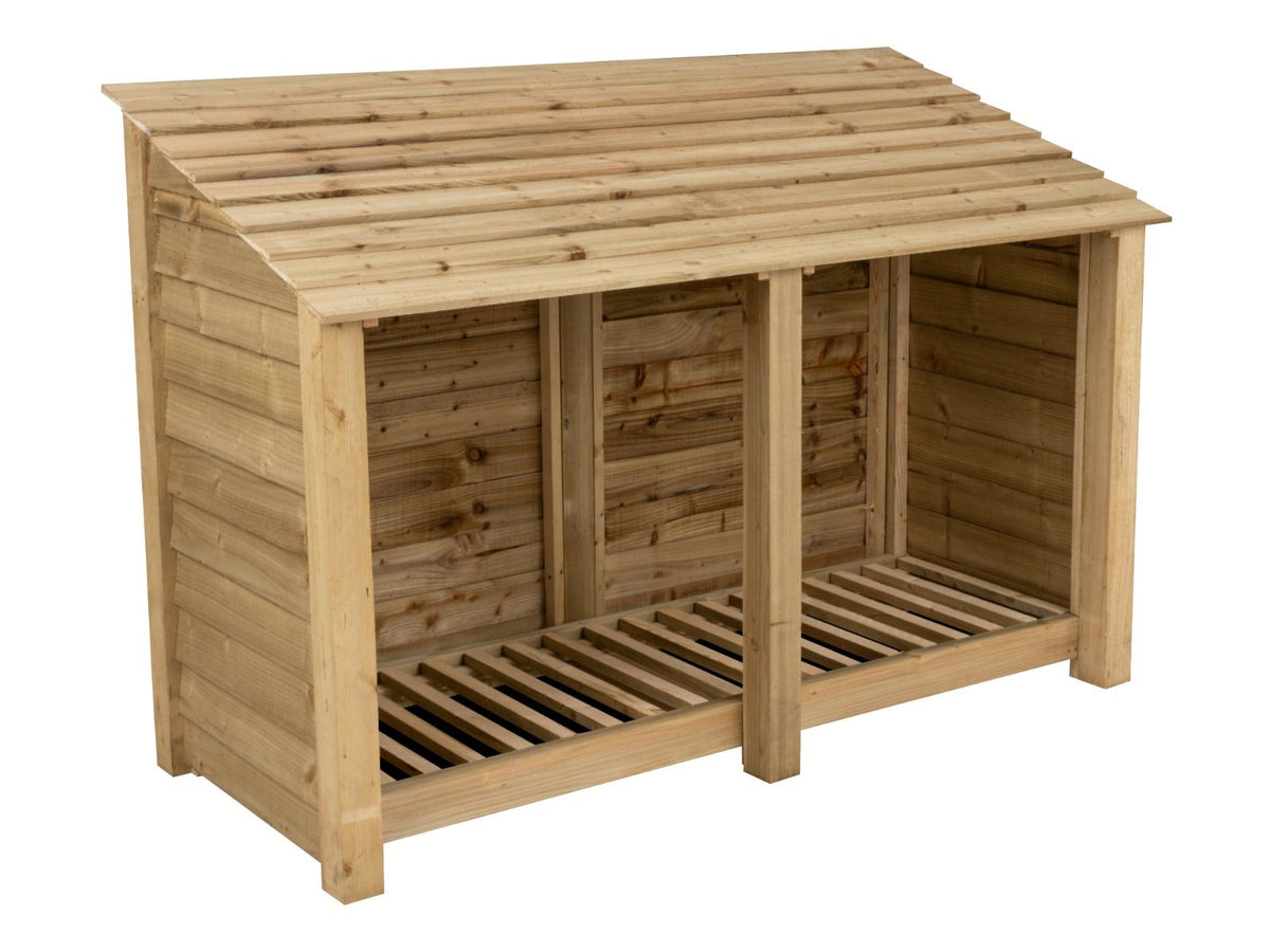 Wooden Log Store W-187cm, H-126cm or 180cm, D-88cm - SGP Garden Ltd