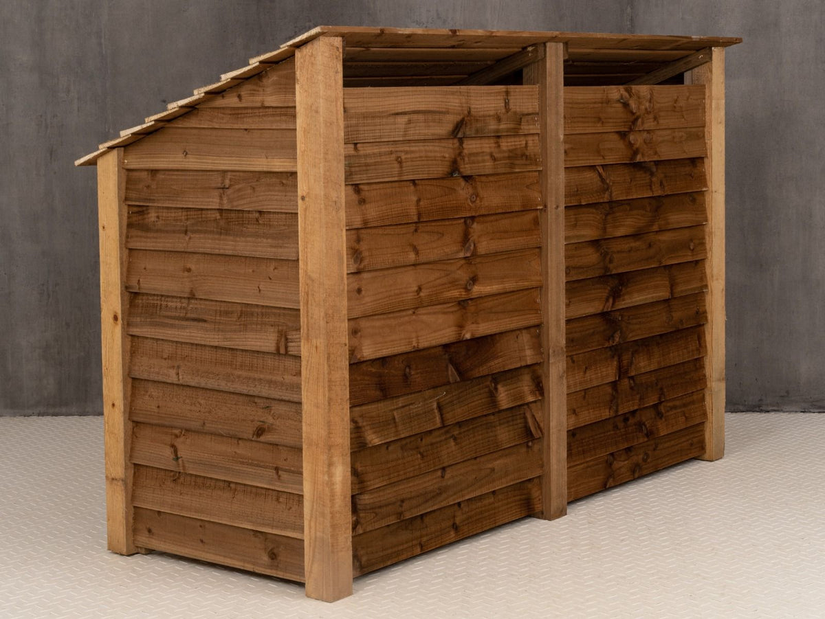 Wooden Log Store W-187cm, H-126cm or 180cm, D-88cm - Brown Finish - SGP Garden Ltd