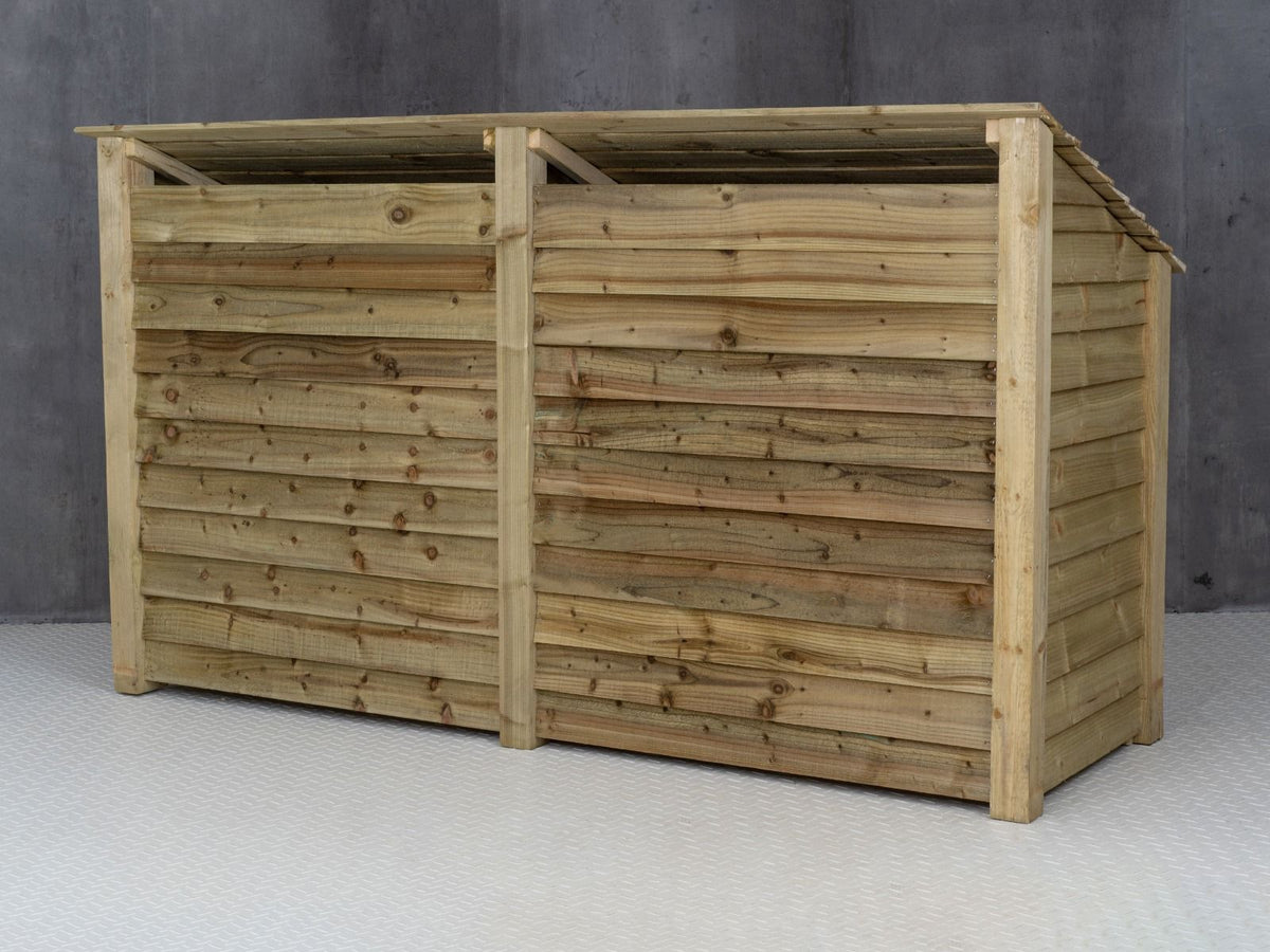 Wooden Log Store W-227cm, H-126cm or 180cm, D-88cm - SGP Garden Ltd