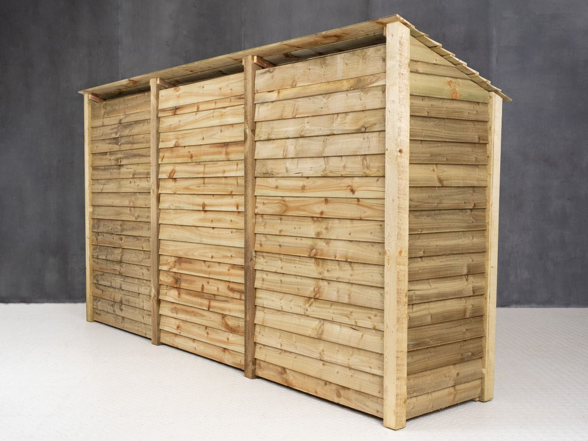 Wooden Log Store W-335cm, H-126cm or 180cm, D-88cm - SGP Garden Ltd