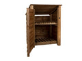 Wooden Log Store with Door and Shelf (Roof Sloping Back) W-99cm, H-126cm Or 180cm, D-88cm - Brown Finish - SGP Garden Ltd