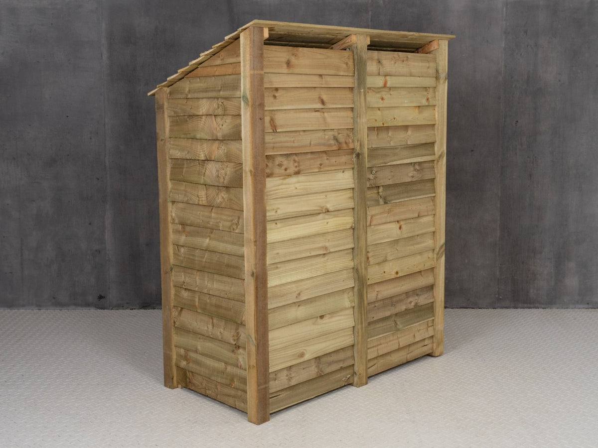 Wooden Log Store with Door and Shelf W-146cm, H-126cm or 180cm, D-88cm - SGP Garden Ltd