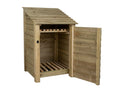 Wooden Log Store with Door and Shelf W-79cm, H-126cm or 180cm, D-88cm - SGP Garden Ltd