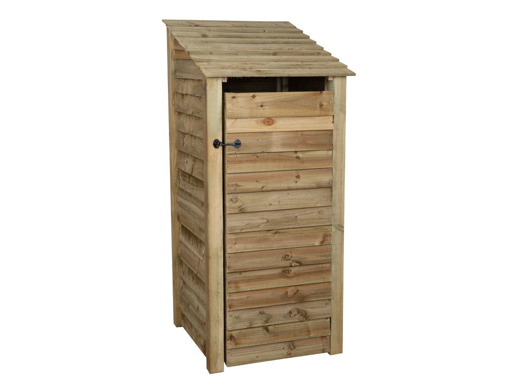 Wooden Log Store with Door and Shelf W-79cm, H-126cm or 180cm, D-88cm - SGP Garden Ltd