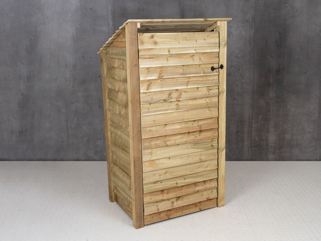 Wooden Log Store with Door (Roof Sloping Back) W-99cm, H-126cm Or 180cm, D-88cm - SGP Garden Ltd