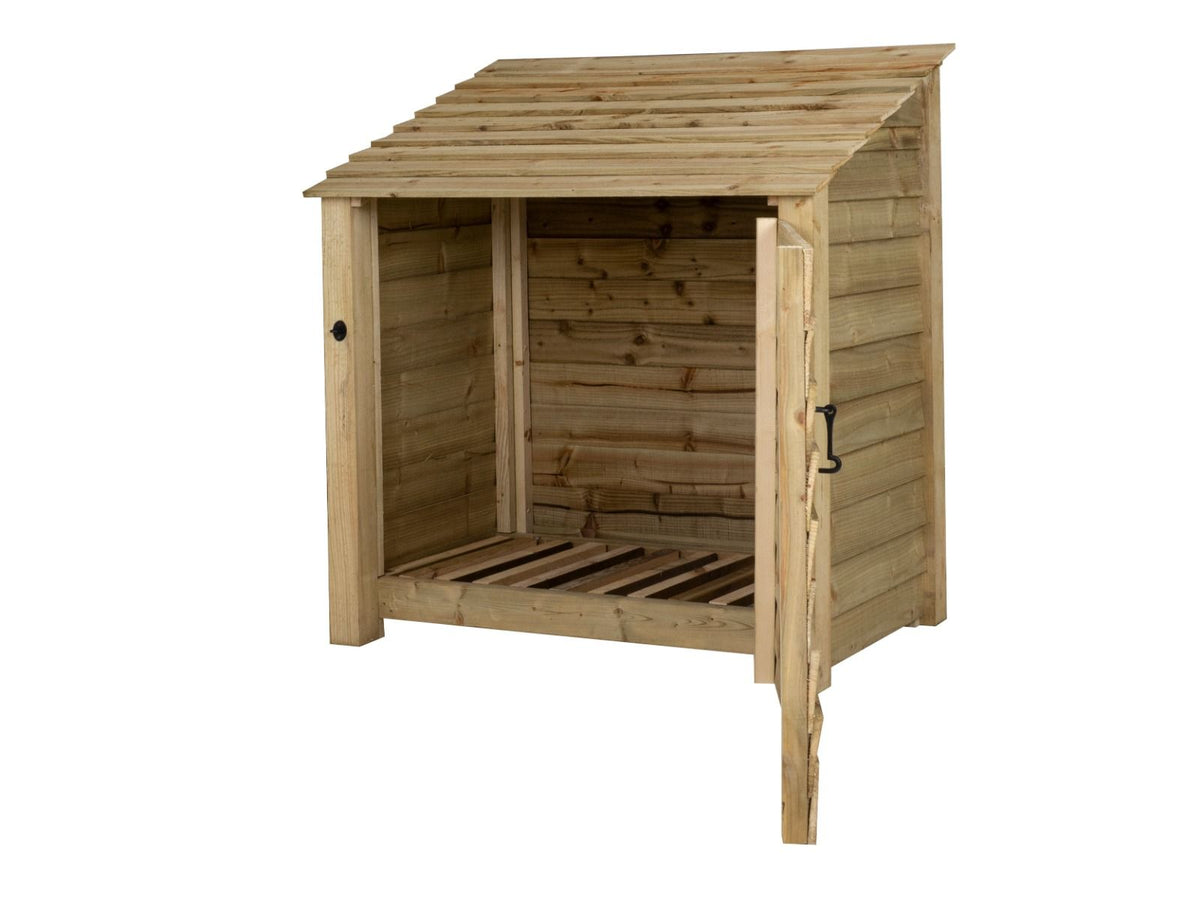 Wooden Log Store with Door W-119cm, H-126cm Or 180cm, D-88cm - SGP Garden Ltd