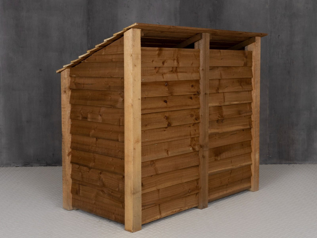 Wooden Log Store with Door W-146cm, H-126cm or 180cm, D-88cm - Brown Finish - SGP Garden Ltd