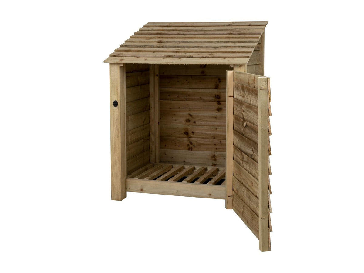 Wooden Log Store with Door W-99cm, H-126cm Or 180cm, D-88cm - SGP Garden Ltd