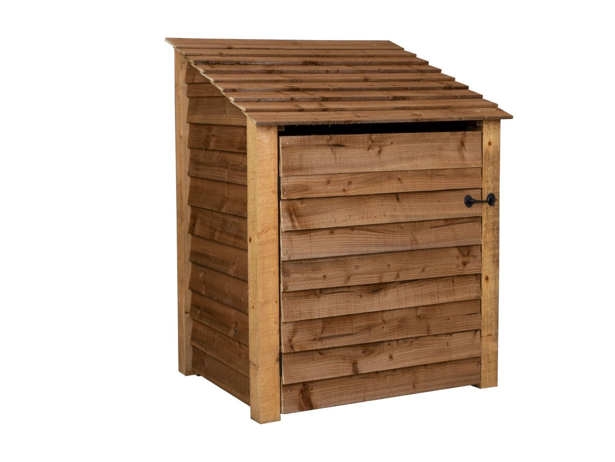 Wooden Log Store with Door W-99cm, H-126cm Or 180cm, D-88cm - Brown Finish - SGP Garden Ltd