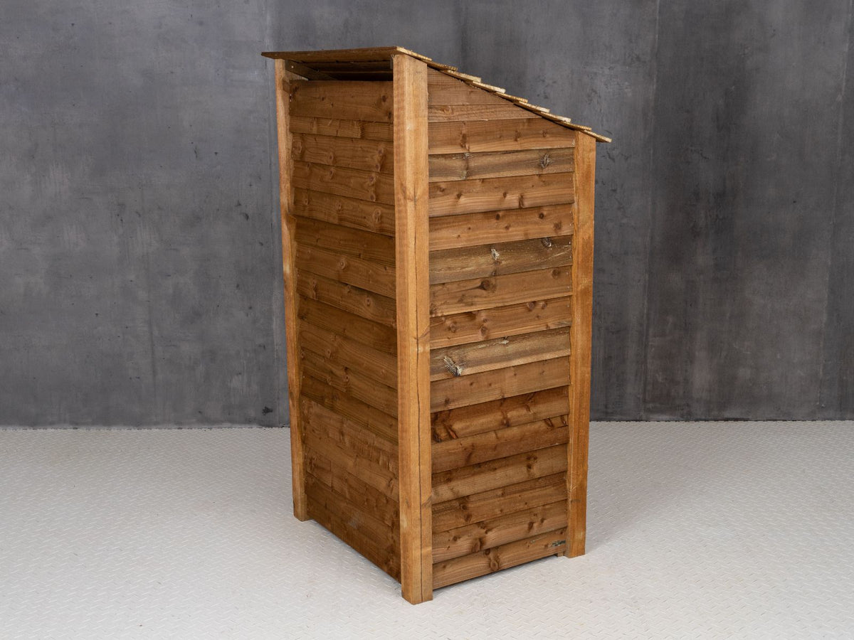 Wooden Log Store with Door W-99cm, H-126cm Or 180cm, D-88cm - Brown Finish - SGP Garden Ltd