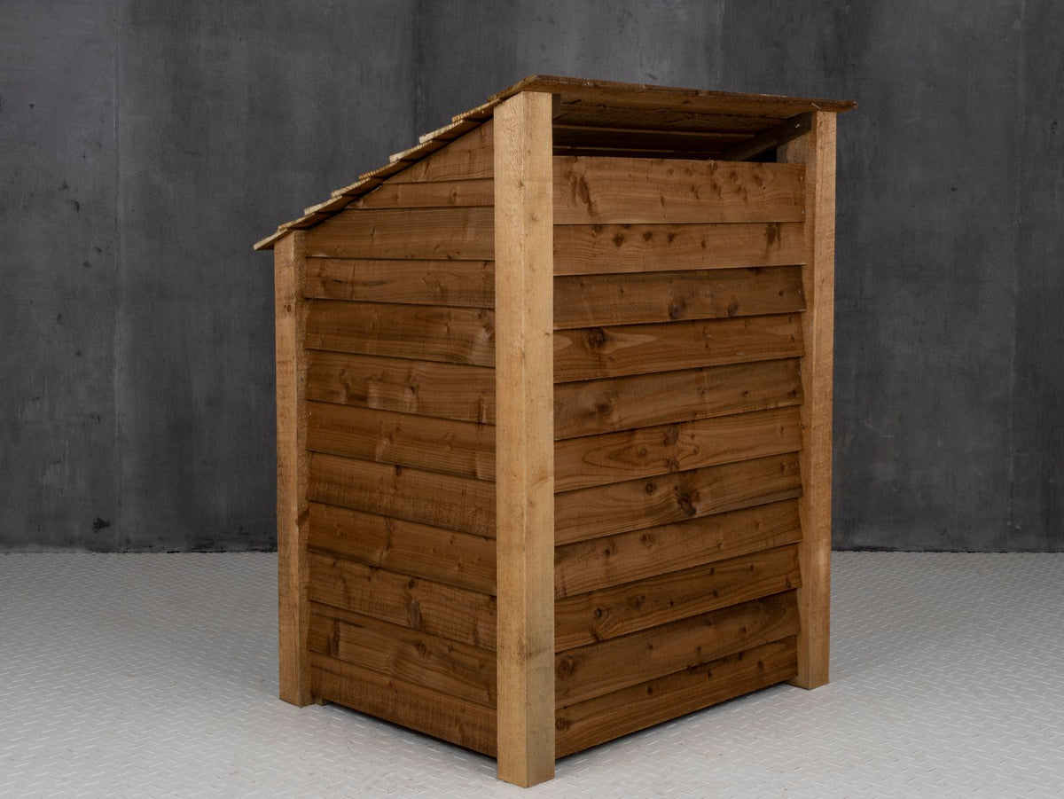 Wooden Log Store with Door W-99cm, H-126cm Or 180cm, D-88cm - Brown Finish - SGP Garden Ltd