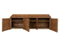 Wooden Log Store with Doors and Shelf W-335cm, H-126cm or 180cm, D-88cm - Brown Finish - SGP Garden Ltd