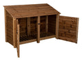 Wooden Log Store with Doors W-187cm, H-126cm or 180cm, D-88cm - Brown Finish - SGP Garden Ltd