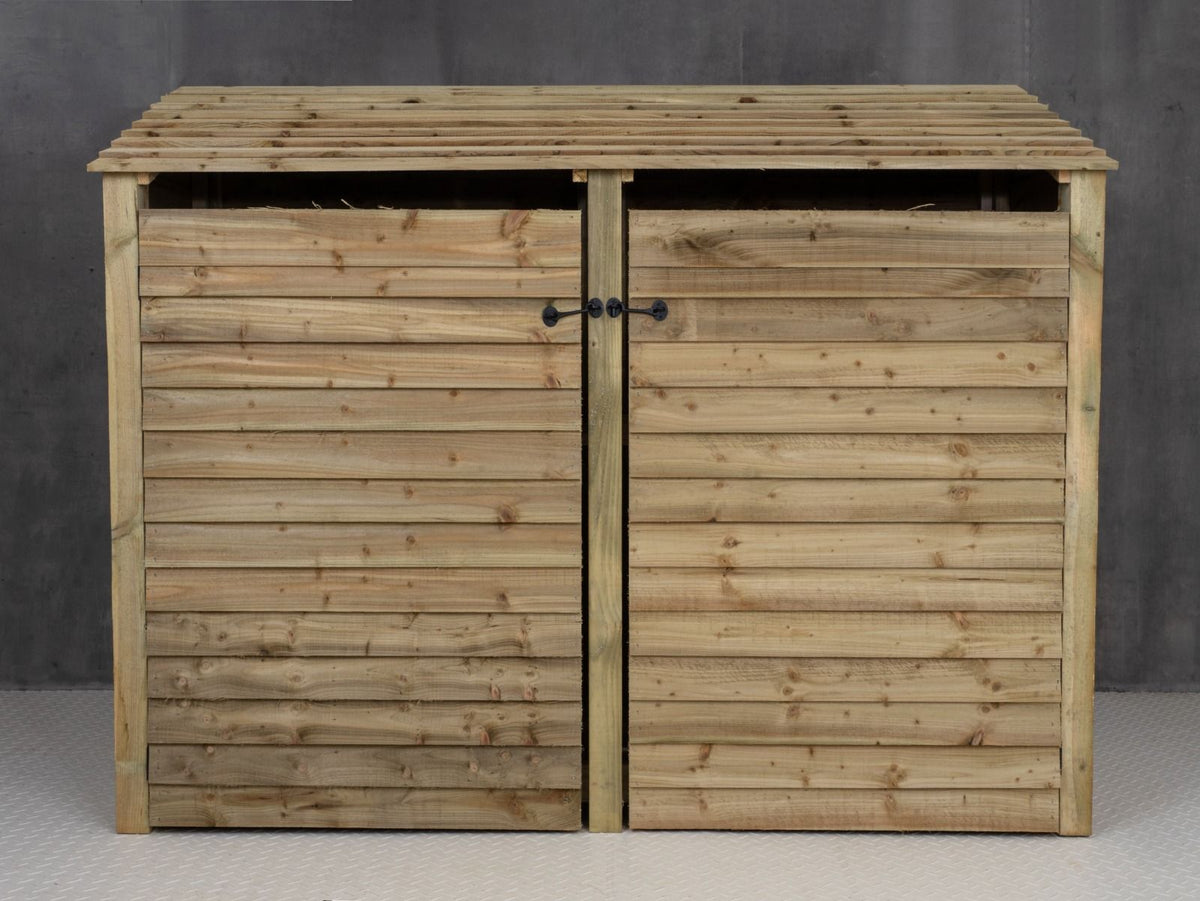 Wooden Log Store with Doors W-227cm, H-126cm or 180cm, D-88cm - SGP Garden Ltd