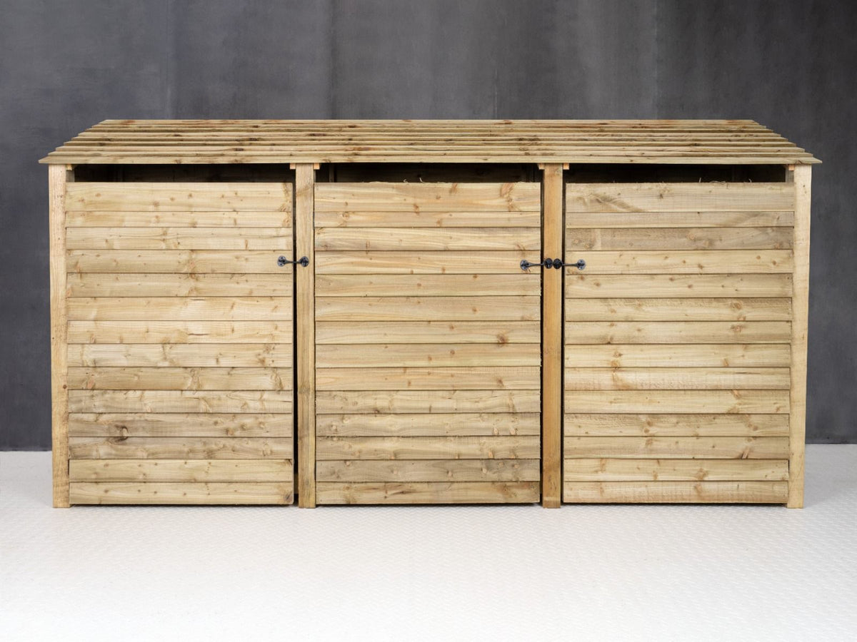 Wooden Log Store with Doors W-335cm, H-126cm or 180cm, D-88cm - SGP Garden Ltd