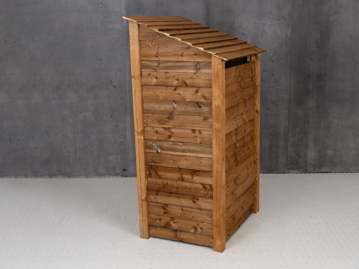 Wooden Log Store with Shelf (Roof Sloping Back) W-99cm, H-126cm Or 180cm, D-88cm - SGP Garden Ltd