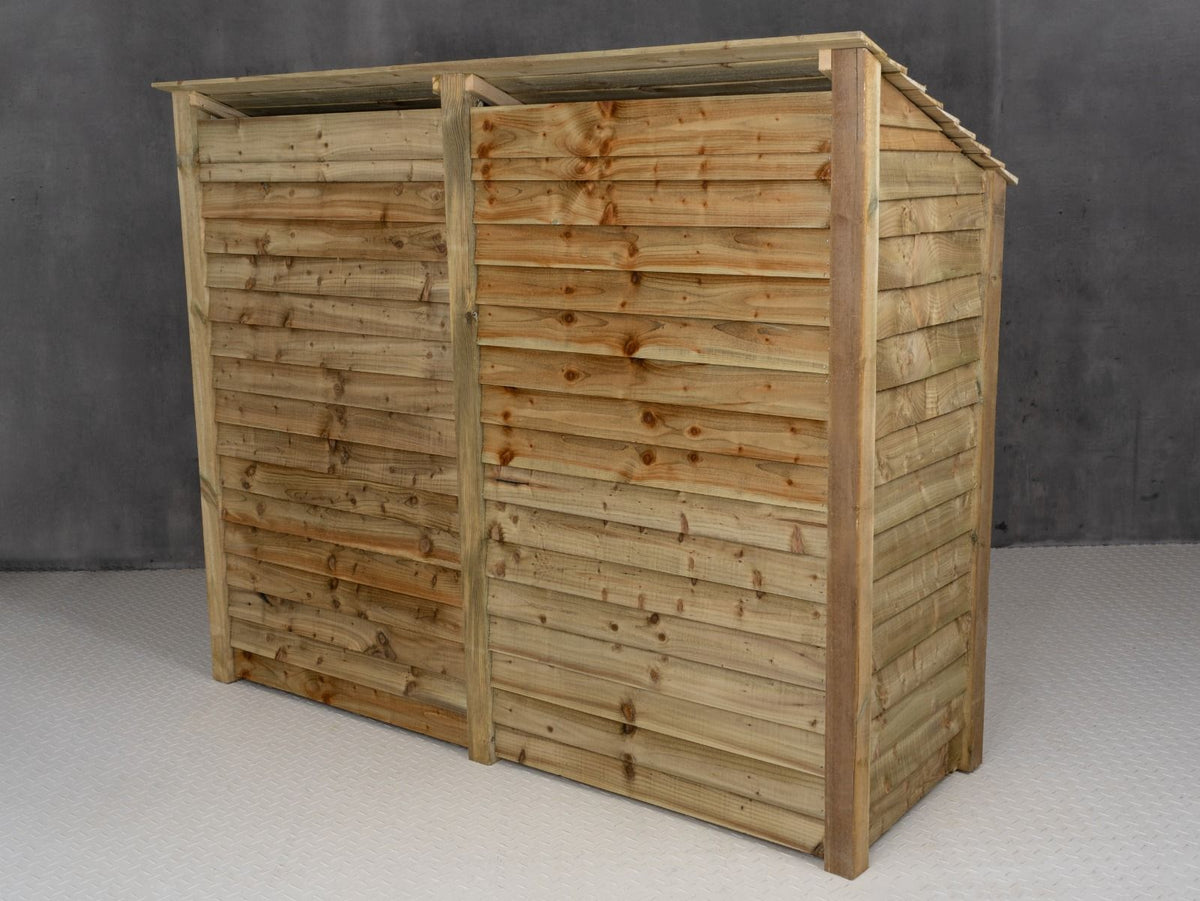 Wooden Log Store with Shelf W-227cm, H-126cm or 180cm, D-88cm - SGP Garden Ltd