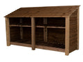 Wooden Log Store with Shelf W-227cm, H-126cm or 180cm, D-88cm - Brown Finish - SGP Garden Ltd