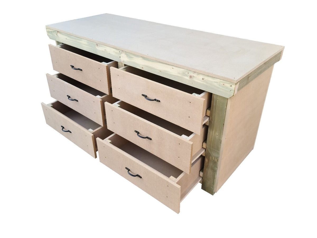 Wooden Mdf Top Workbench, Tool Cabinet (V.2) With Drawers - SGP Garden Ltd