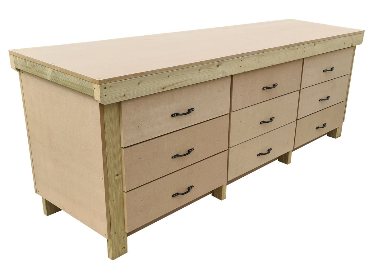 Wooden Mdf Top Workbench, Tool Cabinet (V.2) With Drawers - SGP Garden Ltd