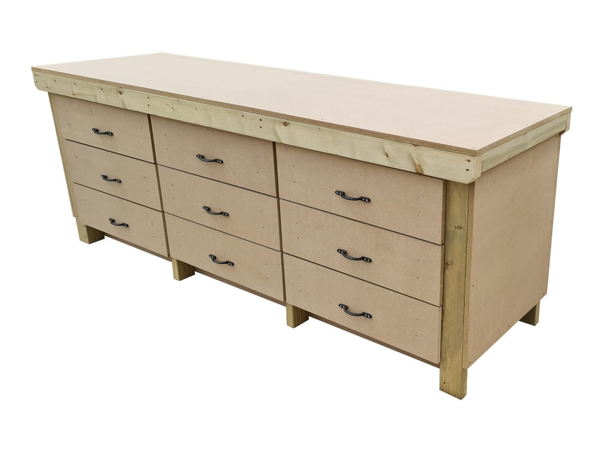 Wooden Mdf Top Workbench, Tool Cabinet (V.2) With Drawers - SGP Garden Ltd
