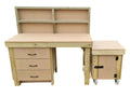 Wooden MDF top workbench with drawers, back panel and functional lockable cupboard (V.6) - SGP Garden Ltd