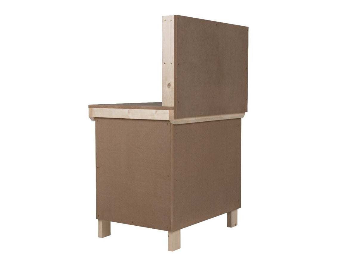 Wooden MDF Top Workbench With Lockable Cupboard (V.9) with back panel and double shelf - SGP Garden Ltd