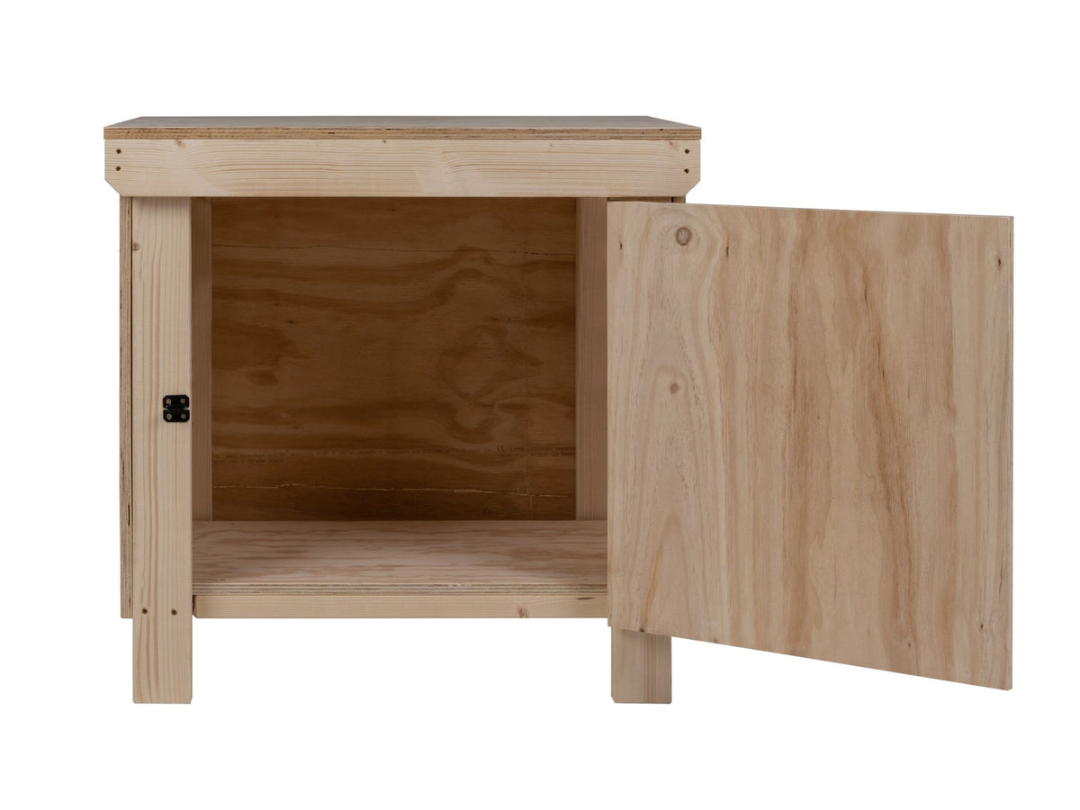 Wooden Plywood Top Workbench With Lockable Cupboard (V.9) - SGP Garden Ltd