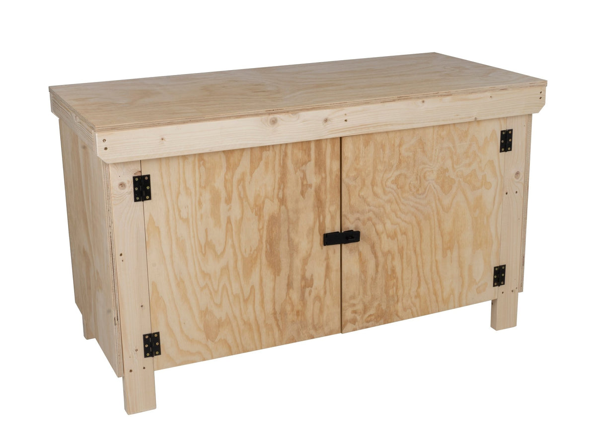 Wooden Plywood Top Workbench With Lockable Cupboard (V.9) - SGP Garden Ltd