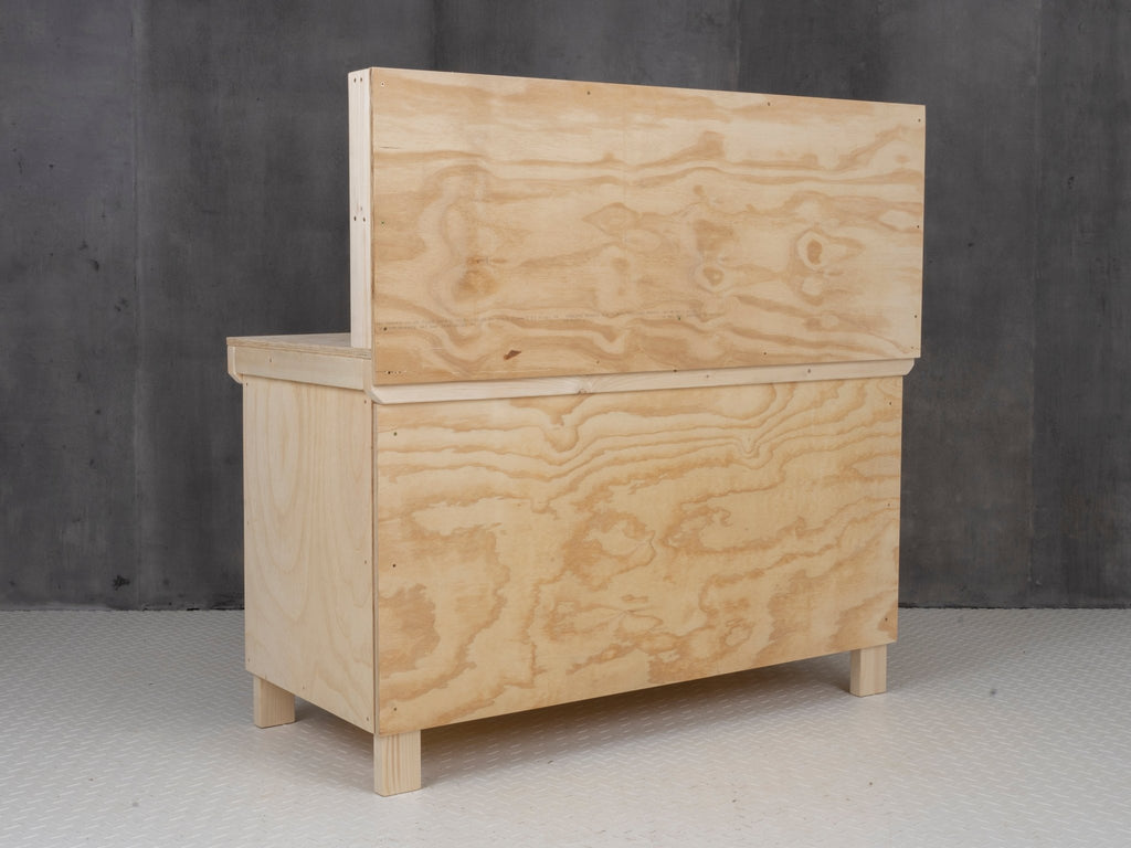Wooden Plywood Top Workbench With Lockable Cupboard (V.9) With back panel - SGP Garden Ltd