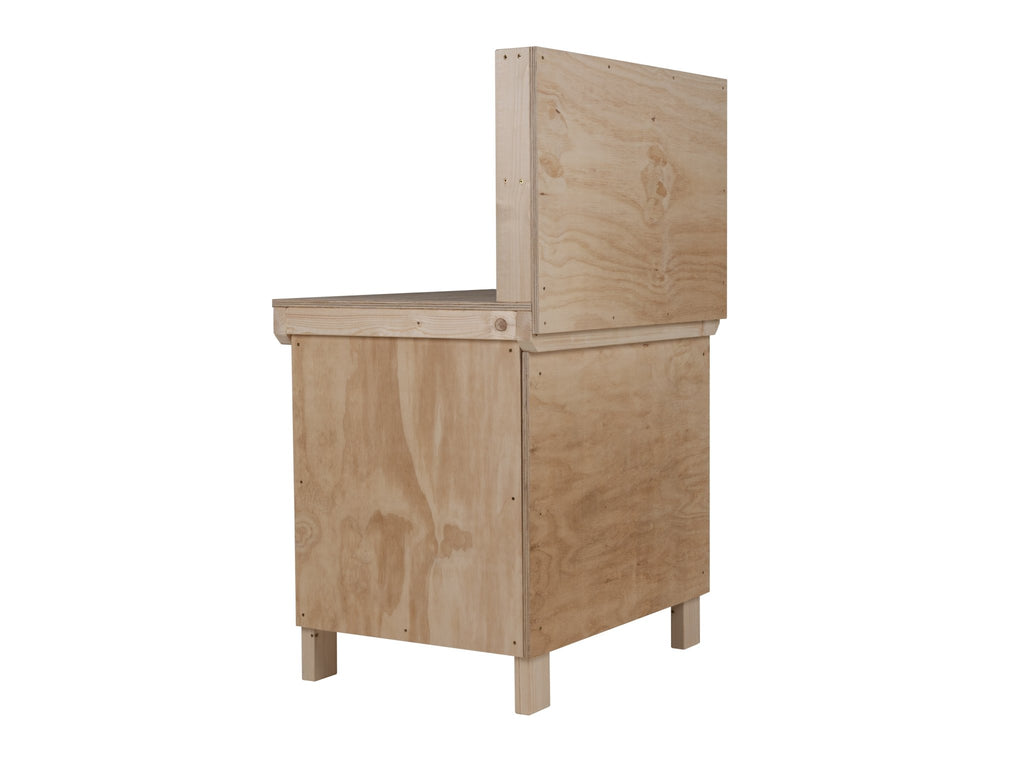 Wooden Plywood Top Workbench With Lockable Cupboard (V.9) With back panel, Double Shelf - SGP Garden Ltd