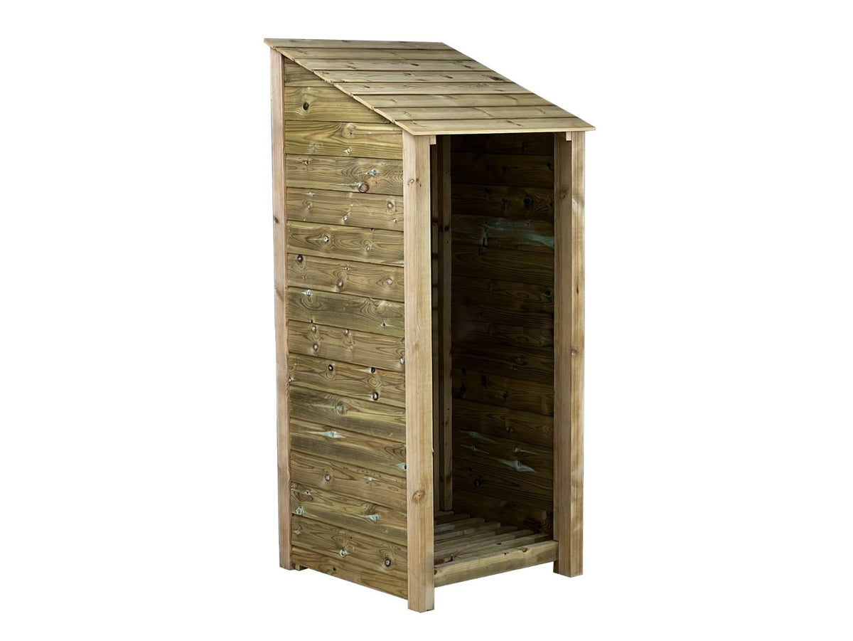 Wooden Premium Tongue/Groove Log Store (W-79cm, H-126cm or H-180cm, D-88cm) - SGP Garden Ltd