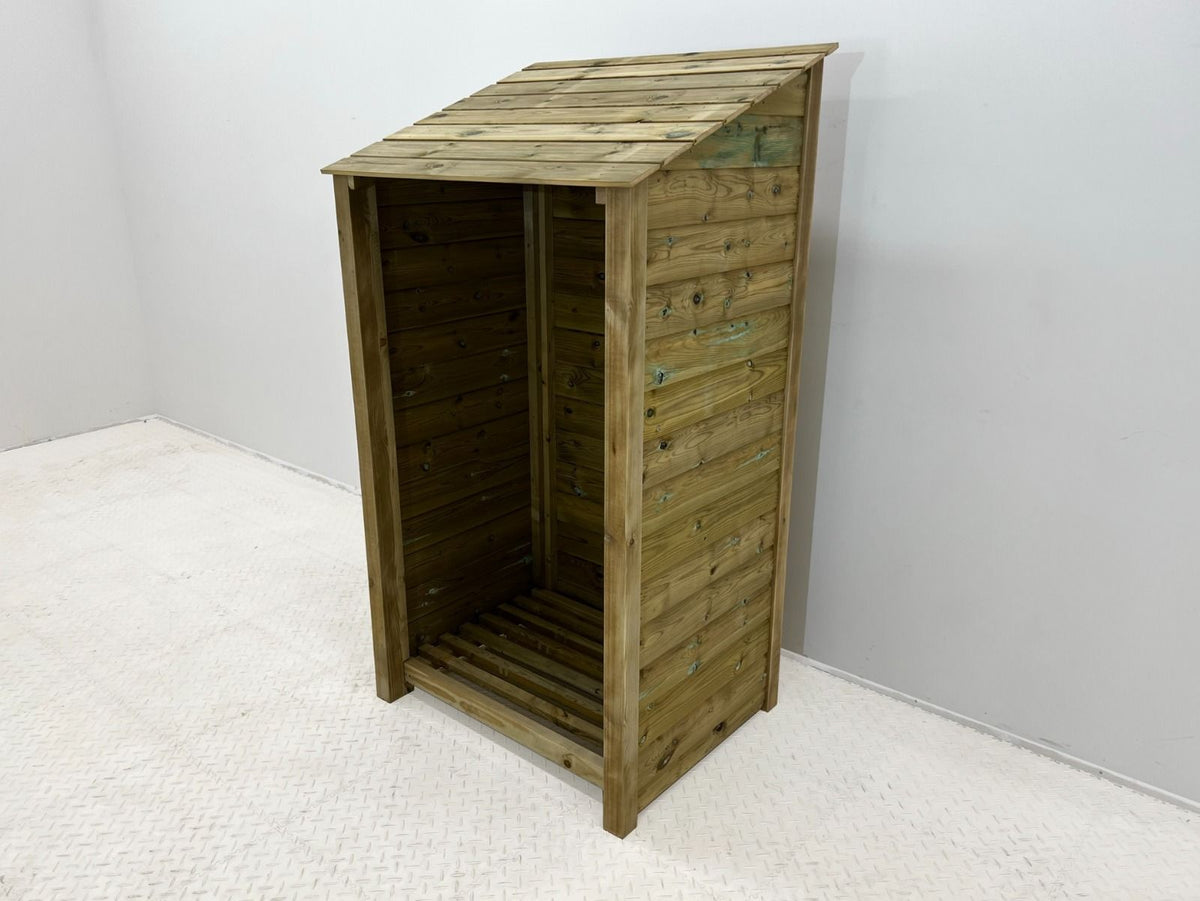 Wooden Premium Tongue/Groove Log Store (W-99cm, H-126cm or H-180cm, D-88cm) - SGP Garden Ltd