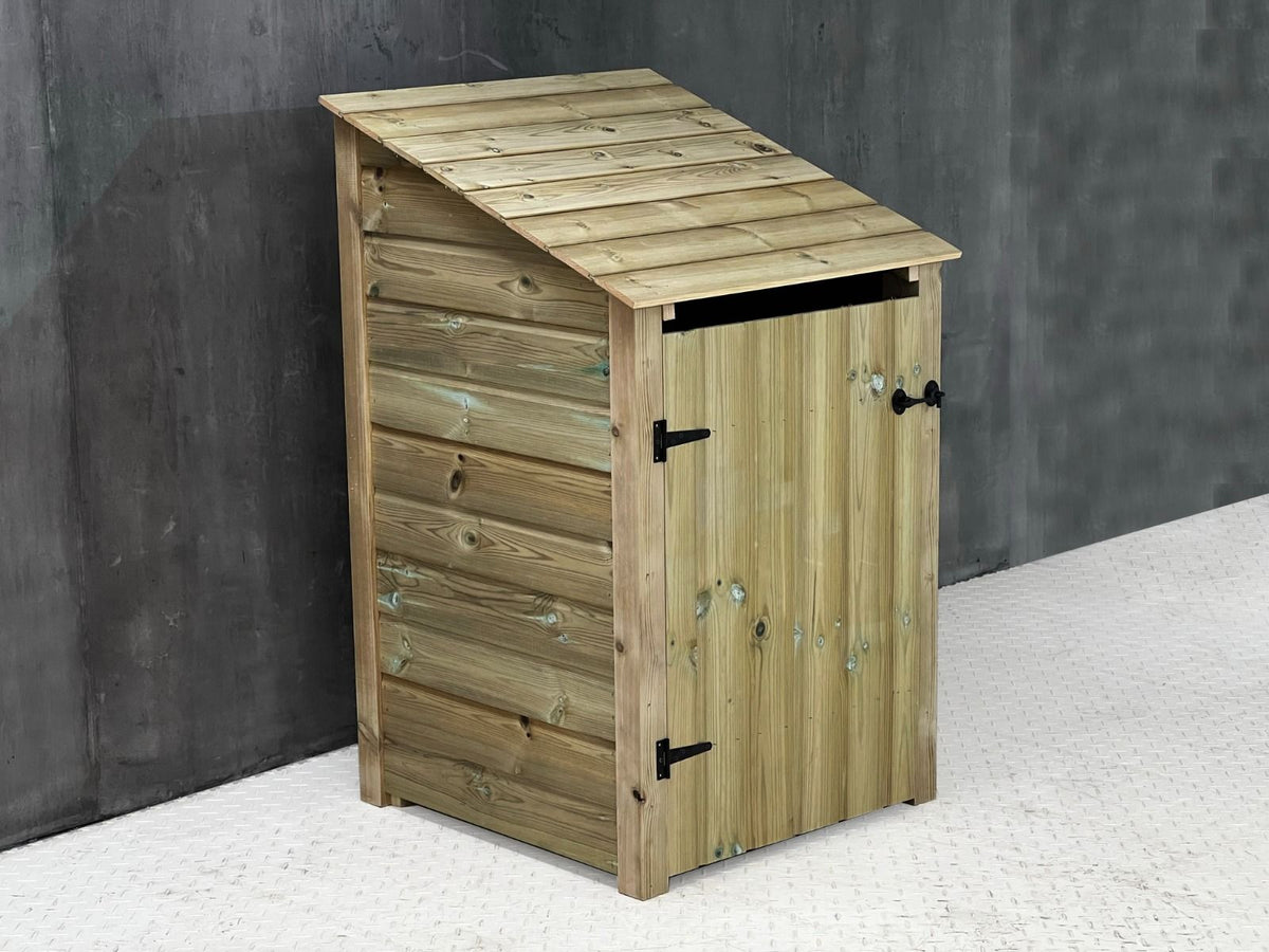 Wooden Premium Tongue/Groove Log Store with Door and Shelf (W-79cm, H-126cm or H-180cm, D-88cm) - SGP Garden Ltd