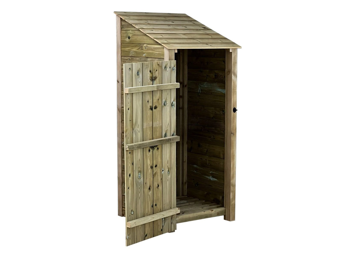 Wooden Premium Tongue/Groove Log Store with Door (W-79cm,H-126cm or H-180cm, D-88cm) - SGP Garden Ltd