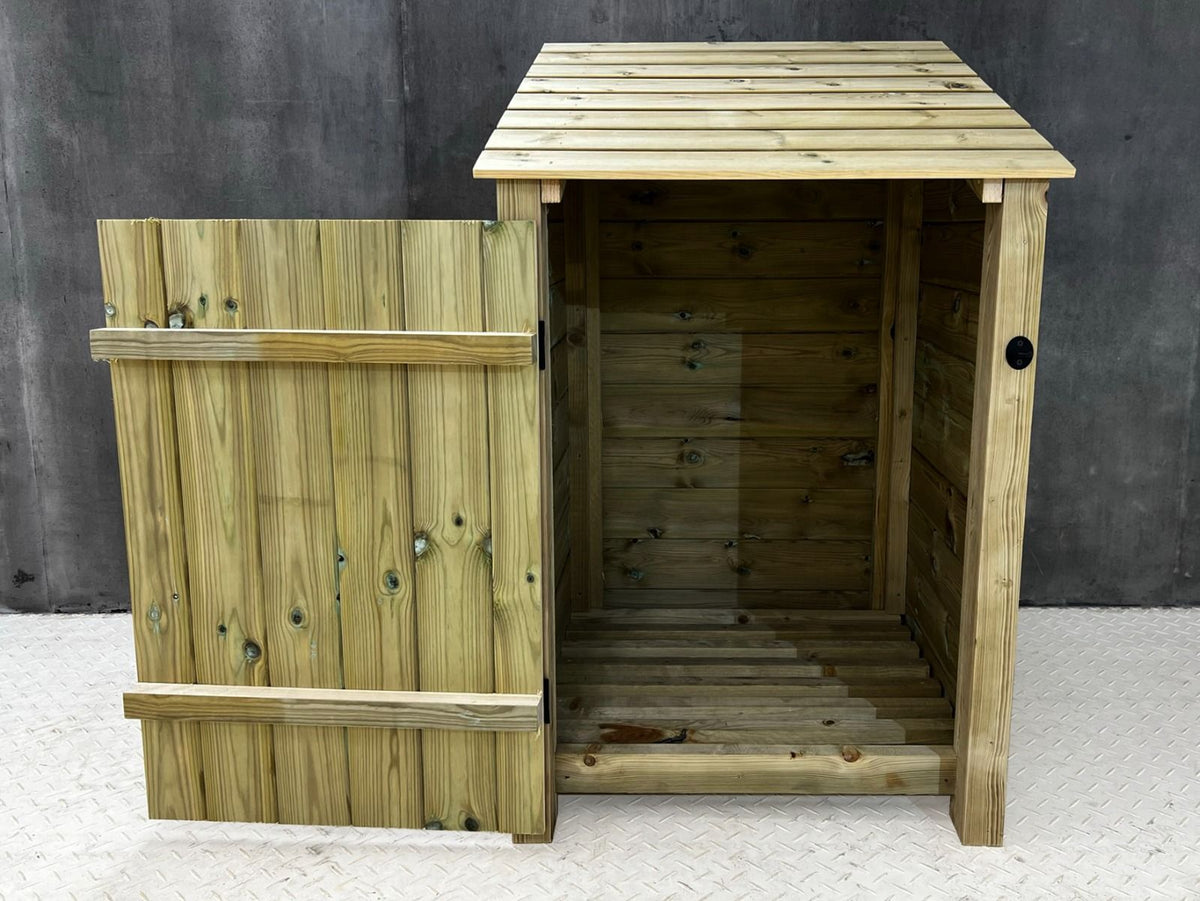 Wooden Premium Tongue/Groove Log Store with Door (W-79cm,H-126cm or H-180cm, D-88cm) - SGP Garden Ltd