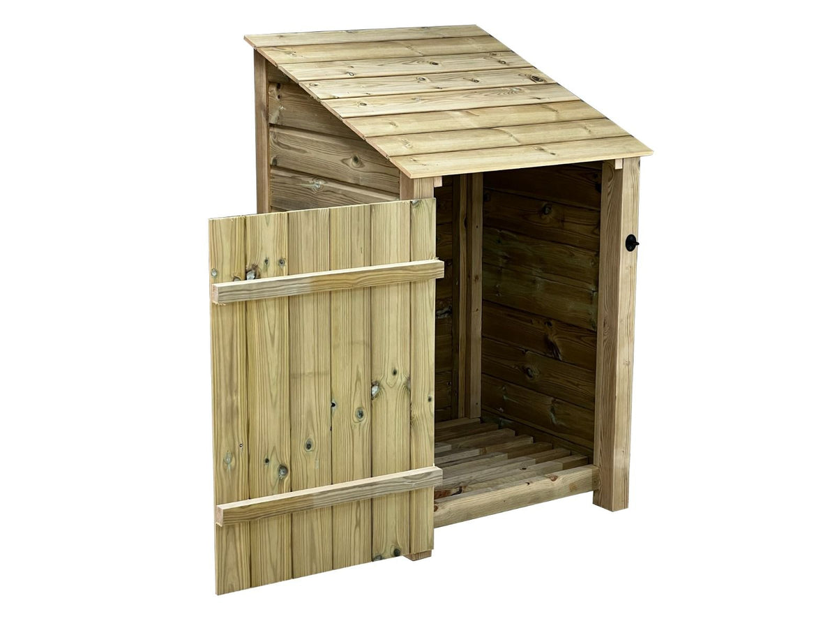 Wooden Premium Tongue/Groove Log Store with Door (W-79cm,H-126cm or H-180cm, D-88cm) - SGP Garden Ltd
