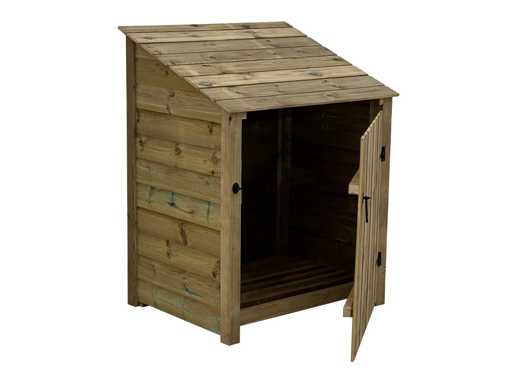 Wooden Premium Tongue/Groove Log Store with Door (W-99cm, H-126cm or H-180cm, D-88cm) - SGP Garden Ltd
