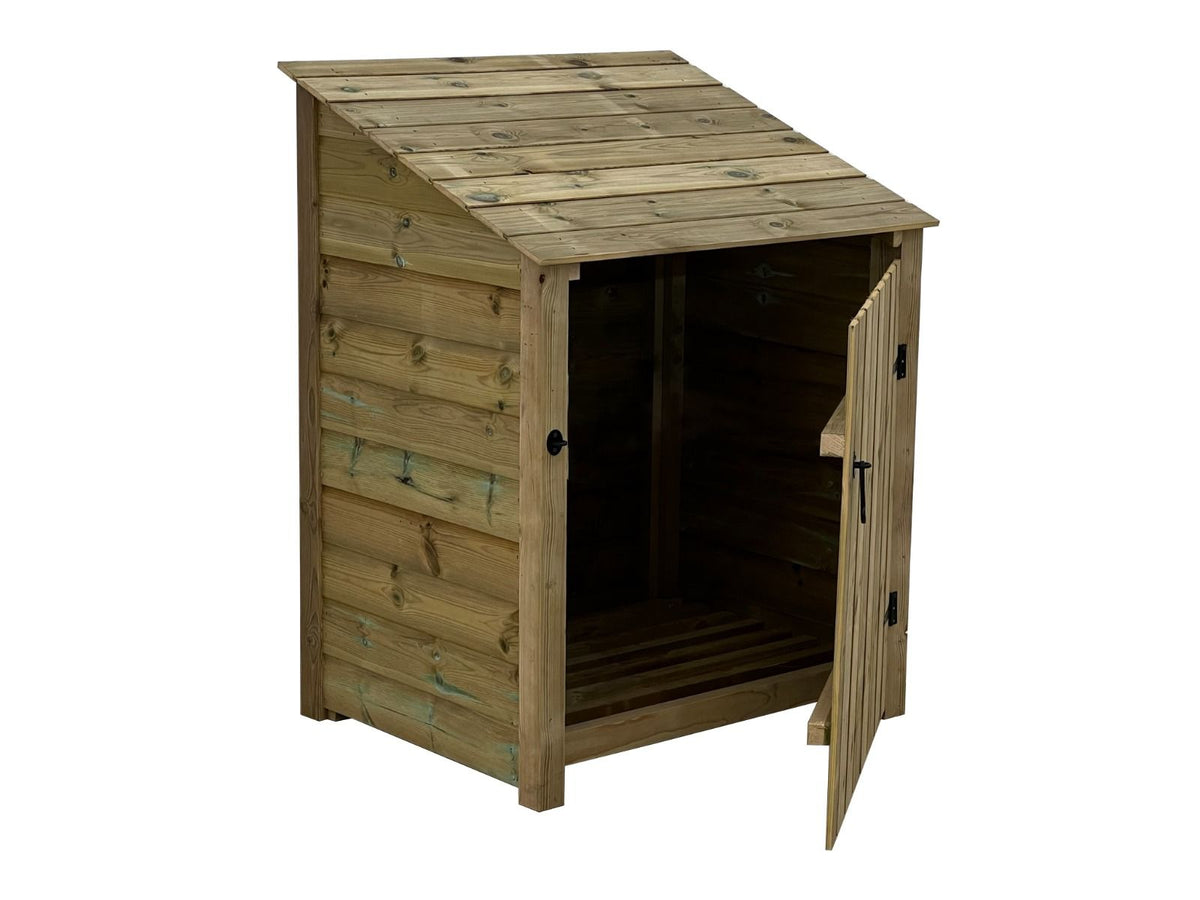 Wooden Premium Tongue/Groove Log Store with Door (W-99cm, H-126cm or H-180cm, D-88cm) - SGP Garden Ltd