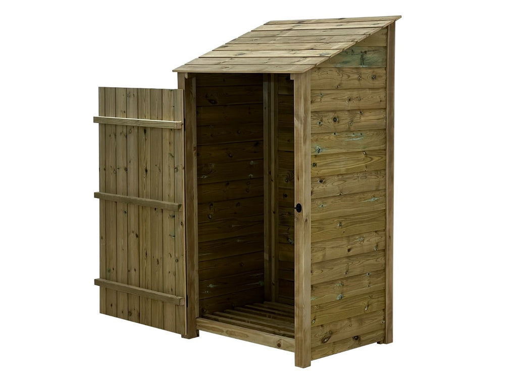 Wooden Premium Tongue/Groove Log Store with Door (W-99cm, H-126cm or H-180cm, D-88cm) - SGP Garden Ltd