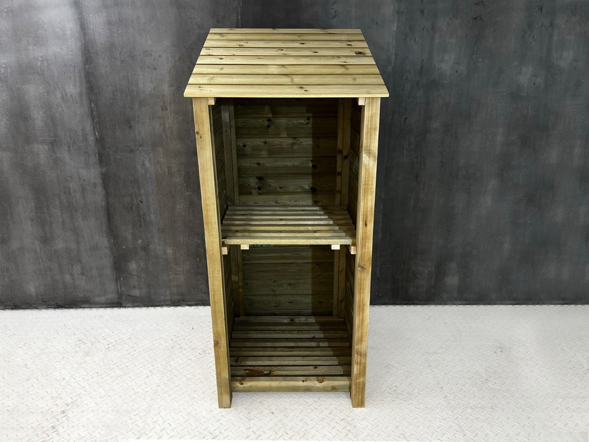 Wooden Premium Tongue/Groove Log Store with Shelf (W-79cm, H-126cm or H-180cm, D-88cm) - SGP Garden Ltd