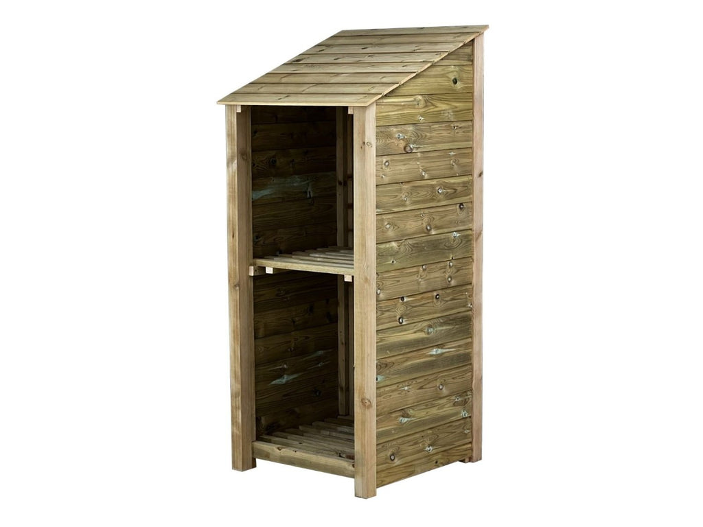 Wooden Premium Tongue/Groove Log Store with Shelf (W-79cm, H-126cm or H-180cm, D-88cm) - SGP Garden Ltd