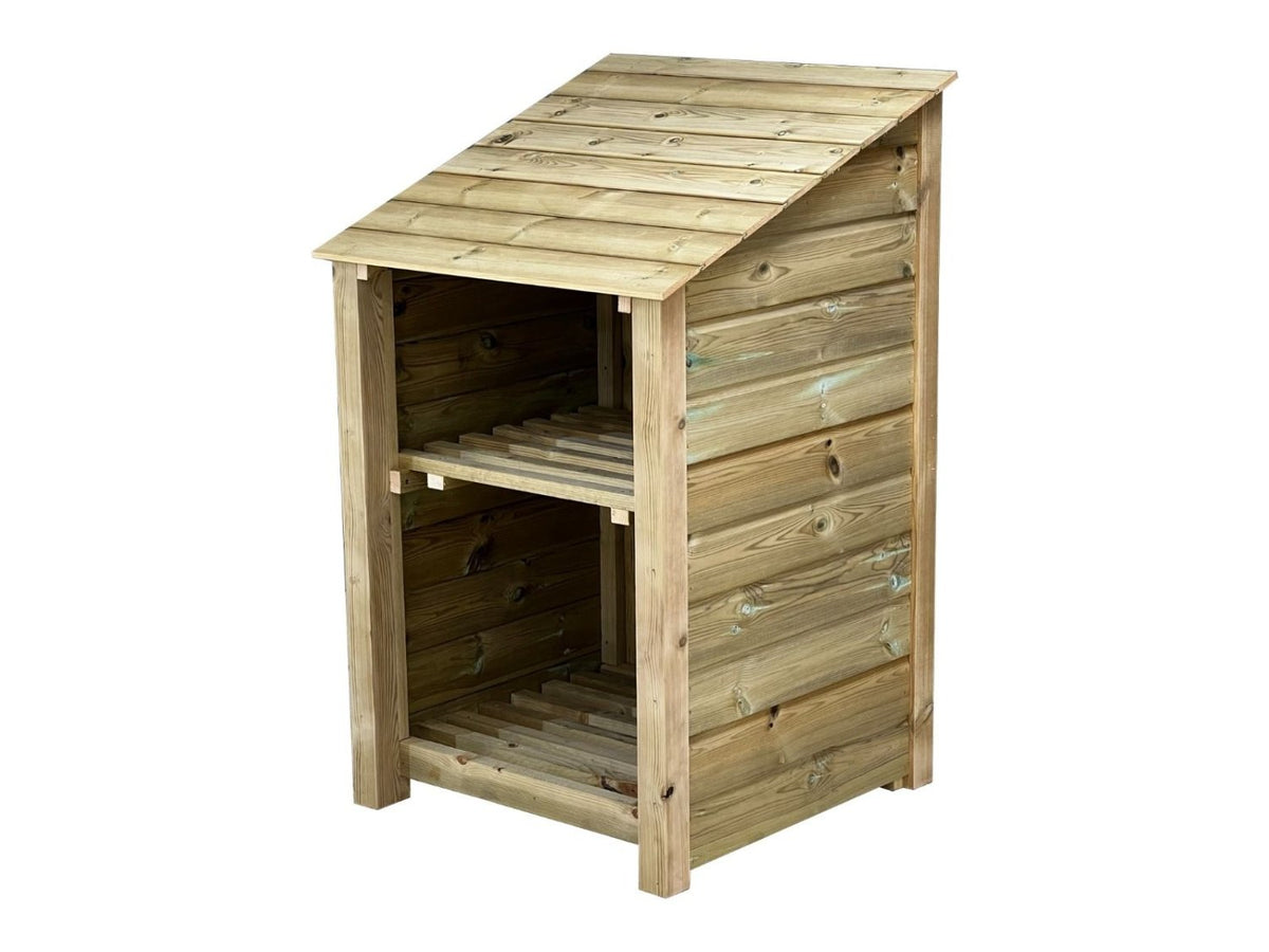 Wooden Premium Tongue/Groove Log Store with Shelf (W-79cm, H-126cm or H-180cm, D-88cm) - SGP Garden Ltd