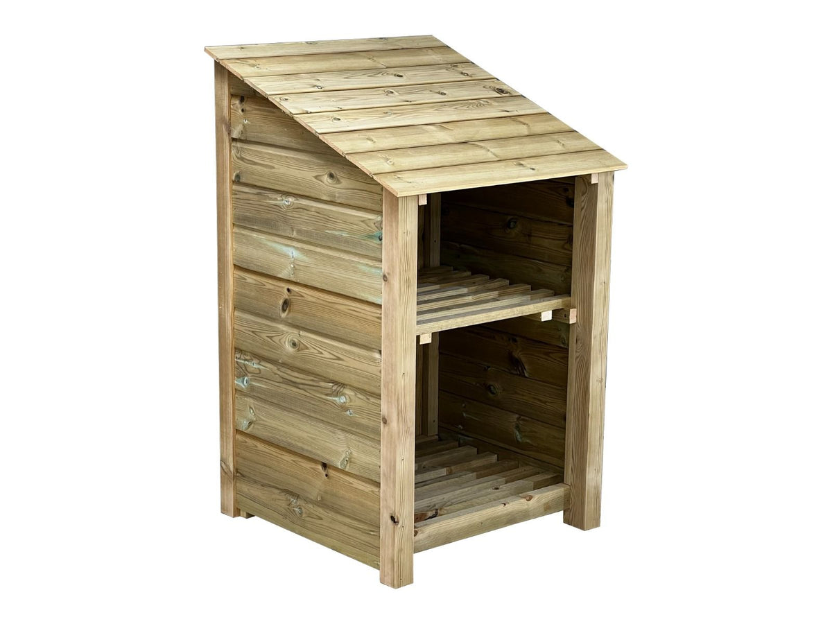 Wooden Premium Tongue/Groove Log Store with Shelf (W-79cm, H-126cm or H-180cm, D-88cm) - SGP Garden Ltd