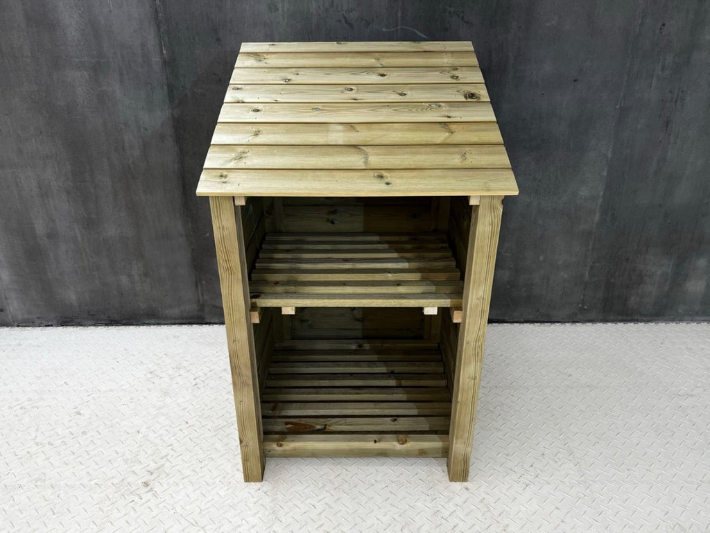 Wooden Premium Tongue/Groove Log Store with Shelf (W-79cm, H-126cm or H-180cm, D-88cm) - SGP Garden Ltd