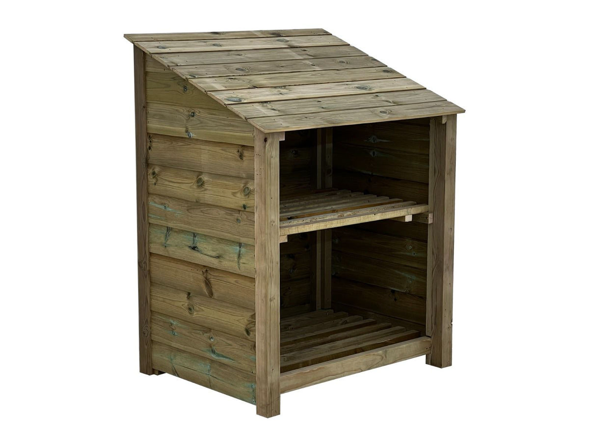 Wooden Premium Tongue/Groove Log Store with Shelf (W-99cm, H-126cm or H-180cm, D-88cm) - SGP Garden Ltd